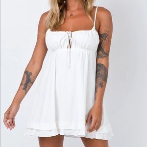 Princess Polly White Summer Empire Waist Dress